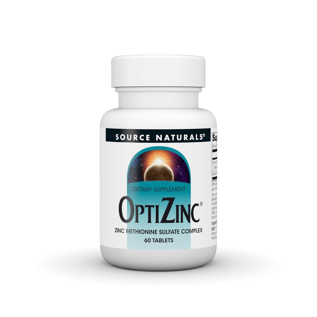 源のNaturals OptiZinc亜鉛Methionineの硫酸塩の複合体及び食事療法の補足- 60のタブレット