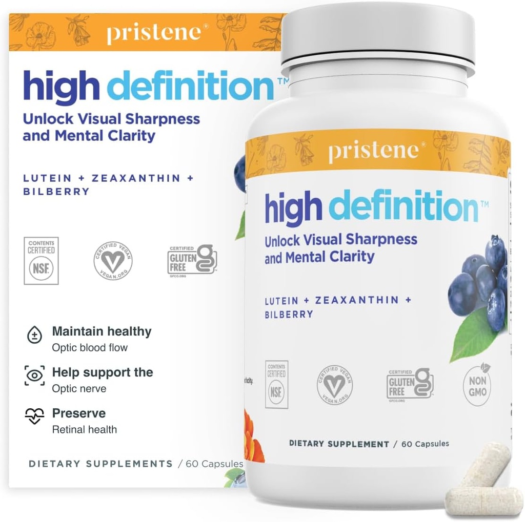 記憶、焦点及び集中のための高い定義頭脳+目のビタミン、Lutein及びZeaxanthin (25mg/5mg)は青いライト及びスクリーン、BDNFを支える目のためのBilberryの補足からあなたの目を保護するために