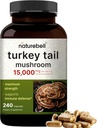 NatureBellのトルコの尾きのこのカプセルのサービングごとの15,000mg、240の計算  25:1のフルーツ ボディ及びmyceliumのエキス–免疫及び脳の健康のきのこの補足