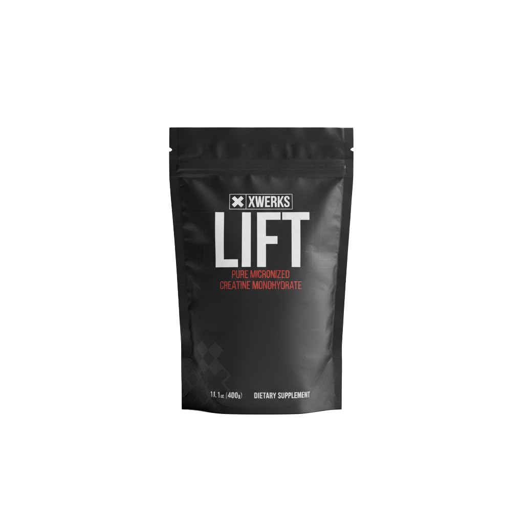 Xwerks リフト Micronized クレアチン Monohydrate パウダー、Unflavored、80 サービング、100% 純粋な自然 5000 mg クレアチンフォーミュラ、高溶性の質量ゲインガーサプリメント、筋肉成長回復のためのプレワークアウト