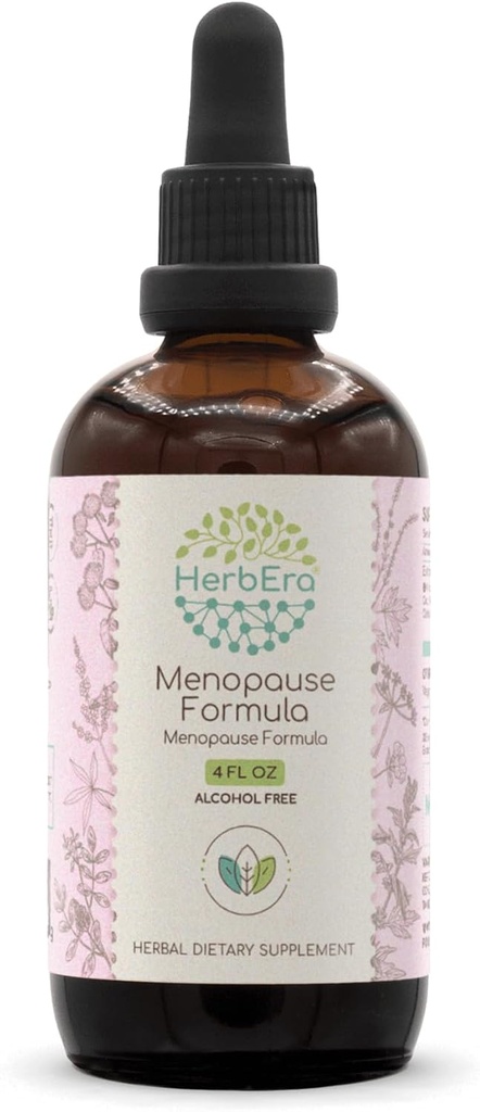 HerbEra Menopause 方式 B120 アルコールフリー エキス チンキ、濃縮された液体は自然なバイテックス ベリー、Licorice Root、Motherwort、Dong Quai Root、Burdock Root、Black Cohosh Rootを落とします。 4 Fl Oz
