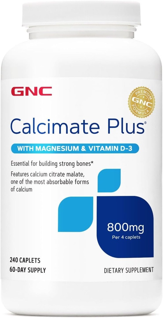 GNC は 800mg の補足、サポート強い骨、高めますカルシウム吸収、60 のサービングを Calcimate