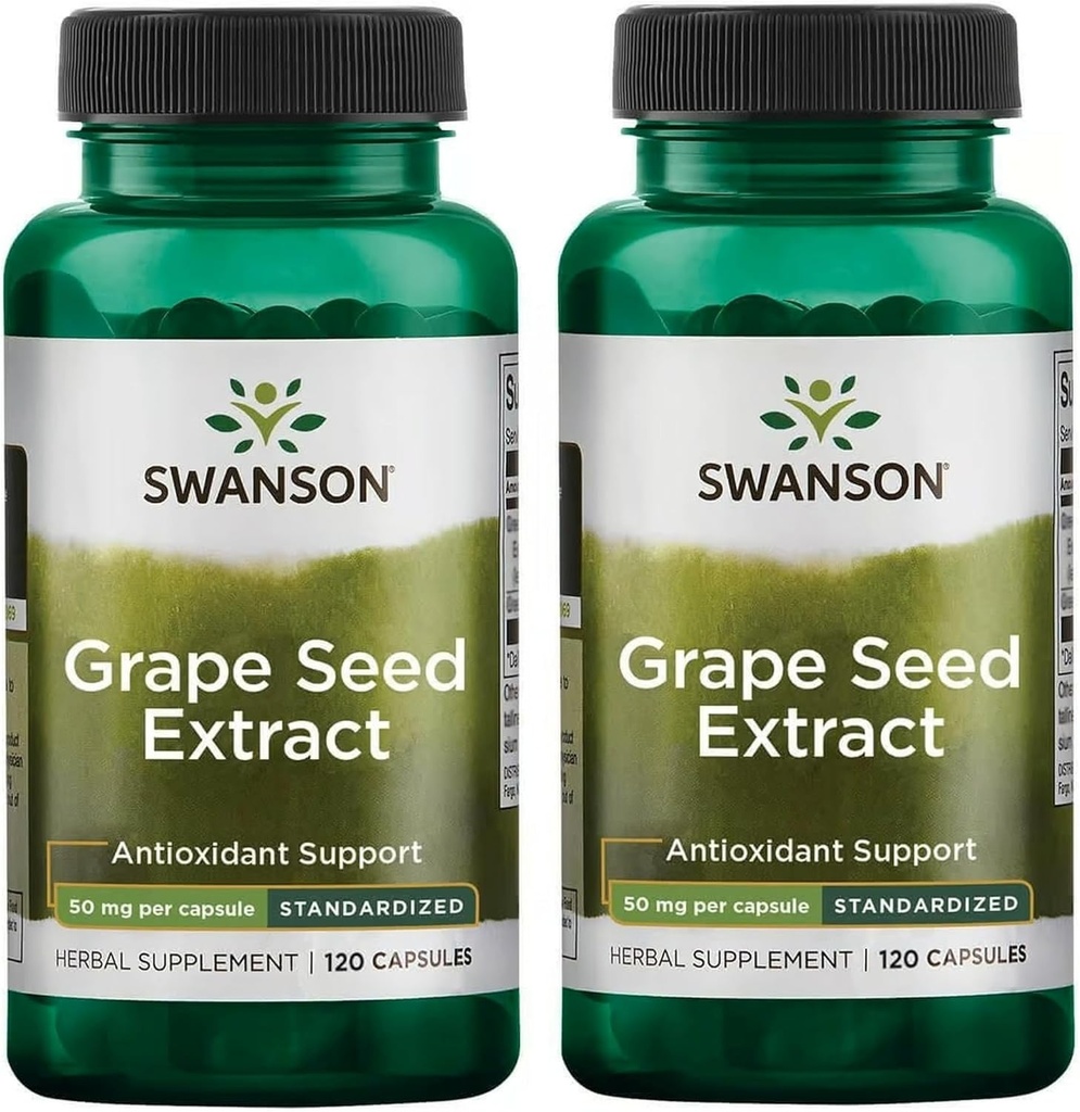 Swanson Grape Seed Extract (Standardized) 50 Milligrams 120 Capsules (2 Pack)