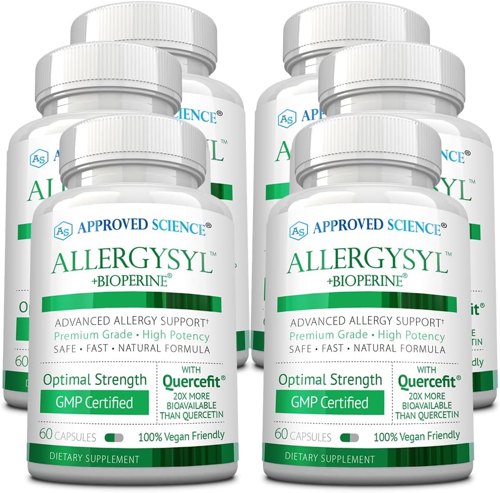 Approved Science Allergysyl - Lower Intensity of Seasonal Allergies, Boost Immunity, Rich in Antioxidants - Vegan Friendly - 360 Capsules - Made in USA