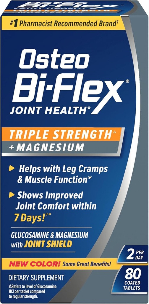 Osteo Bi-Flex Triple Strength Joint Supplement with Glucosamine & Magnesium, Gluten Free, 80 Tablets