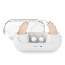 聴覚損失のための騒音の取り消しのOTCの補聴器、シニア&大人のためのデジタル イヤー エイド、容積制御(ブラウン)が付いている見えない個人的な健全な補聴器