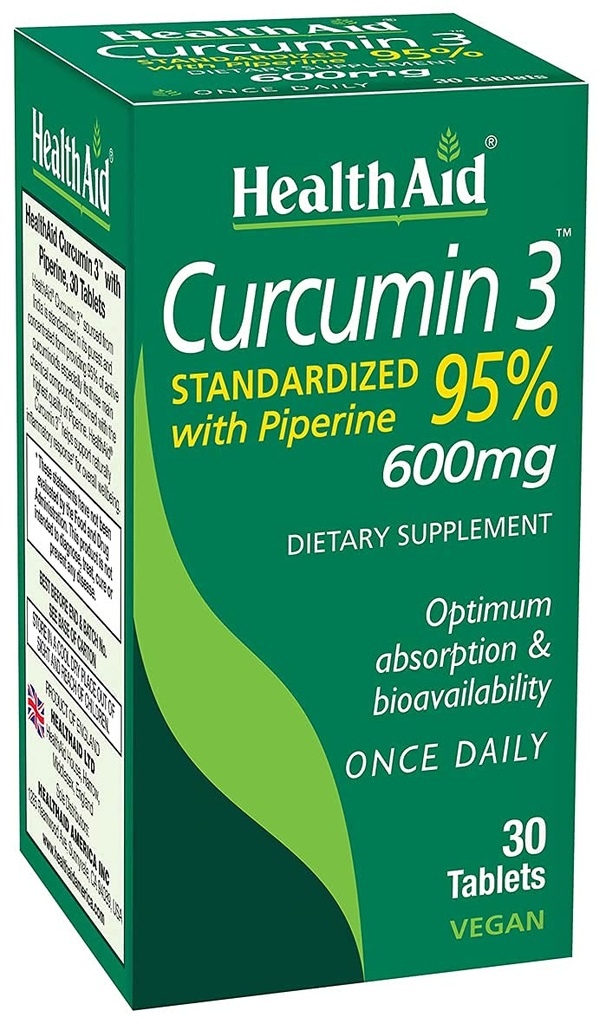 クルクミンコンプレックス 600 mg, 30〜カウント | 吸収性を高めるためのバイオパリンとターメリック抽出物, 95% クルクミノイド | ビーガン, 毎日のジョイント&免疫サポートサプリメント