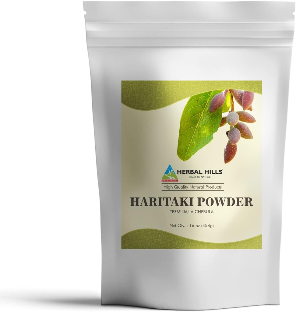 HERBAL HILLS Haritakiの粉のTermia ChebulaのインキナットのHarde 1のポンド/16のOzのパック