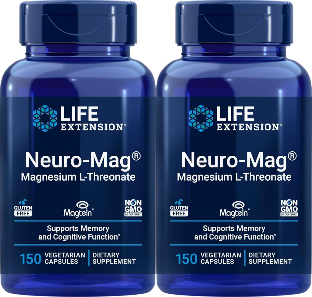 ライフエクステンション Neuro-Mag 150 ベジタリアンカプセル(パッケージ 2)、マグネシウムL-Threonate、Magteinサプリメント