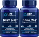ライフエクステンション Neuro-Mag 150 ベジタリアンカプセル(パッケージ 2)、マグネシウムL-Threonate、Magteinサプリメント