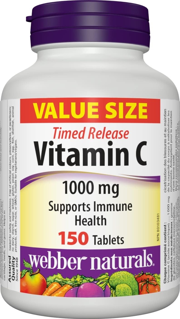 WebberナチュラルビタミンCタイムリリース1000mg、150錠