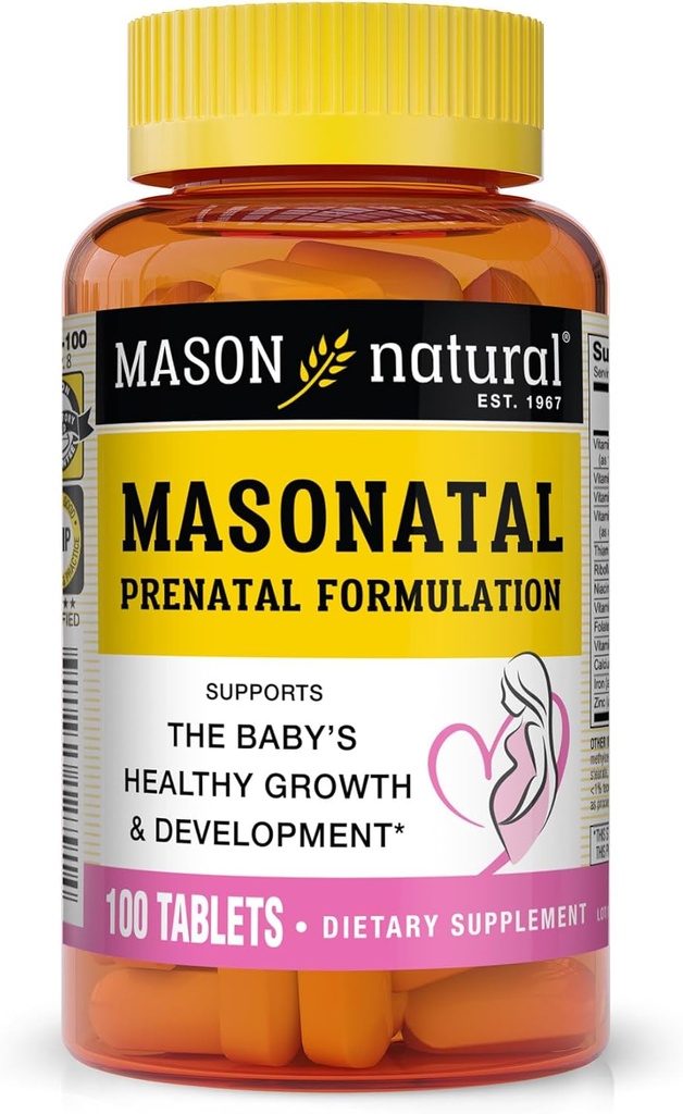 MASON NATURALの自生の胎児の胎児の公式 - 赤ちゃんの発達、100のタブレットを支える女性のための胎児及び産後のMultivitamin