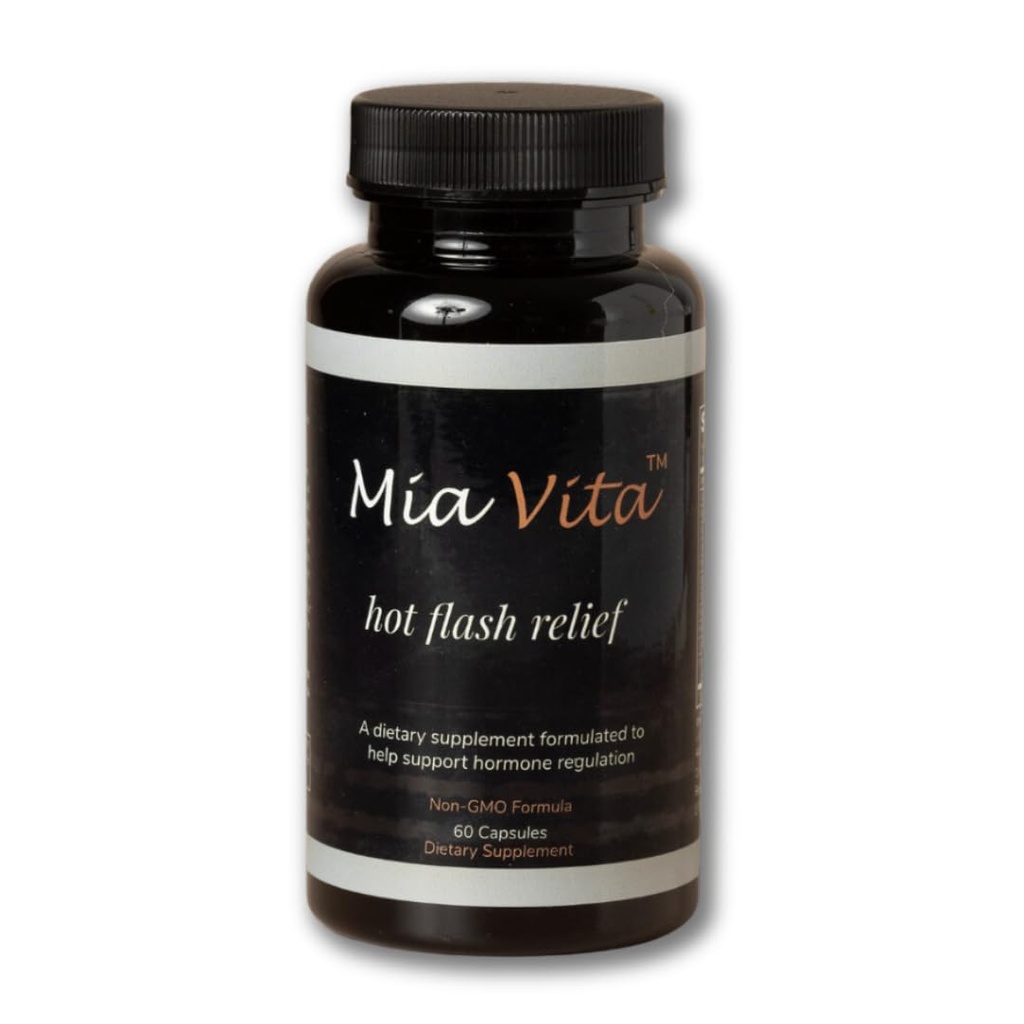 FEMMEPHARMA Mia Vitaホットフラッシュは、夜間の汗のためのMenopause非GMOナチュラルホルモン規制のためのサプリメントブラックコホッシュ&ドンキア60カプセル(30日の供給)