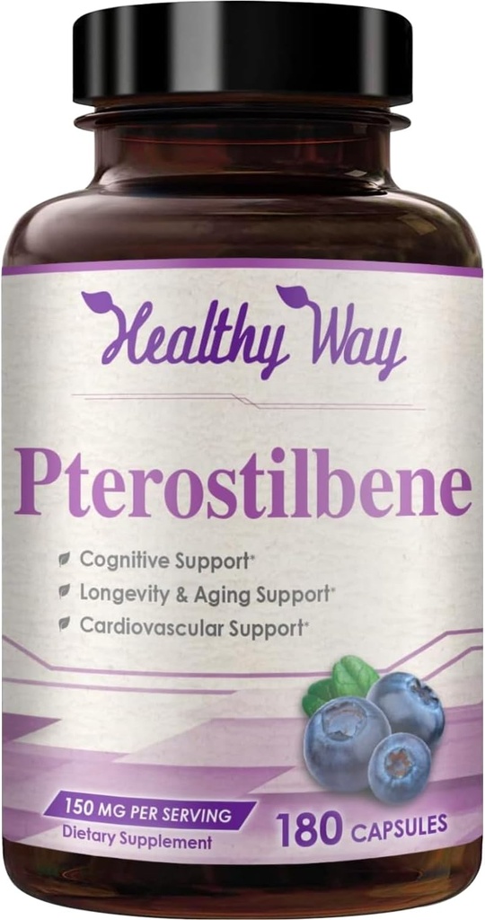 150mg の Pterostilbene の補足 - 健康な老化の免疫の皮および頭脳サポートのための毎日の酸化防止補足 - 自然に米国で非 GMO 及びなされる(180 のサービング)