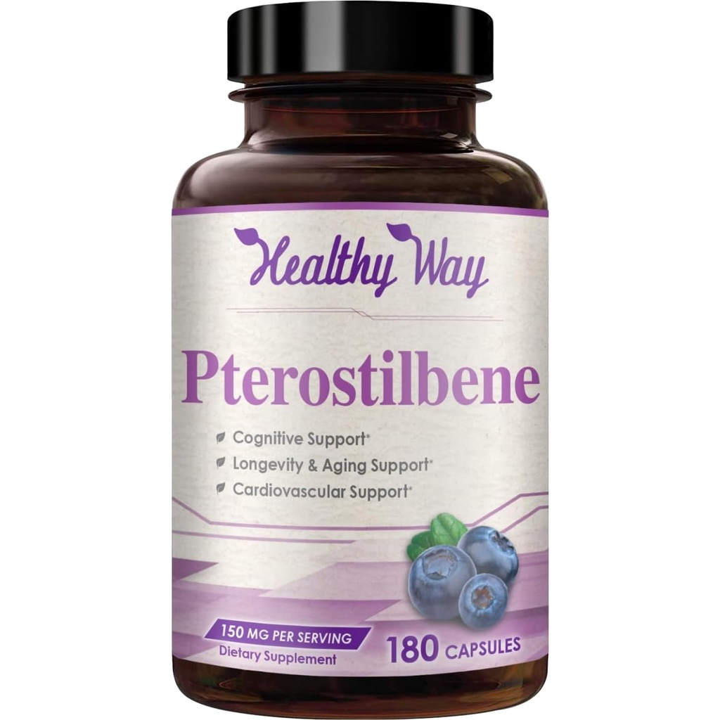 150mg の Pterostilbene の補足 - 健康な老化の免疫の皮および頭脳サポートのための毎日の酸化防止補足 - 自然に米国で非 GMO 及びなされる(180 のサービング)