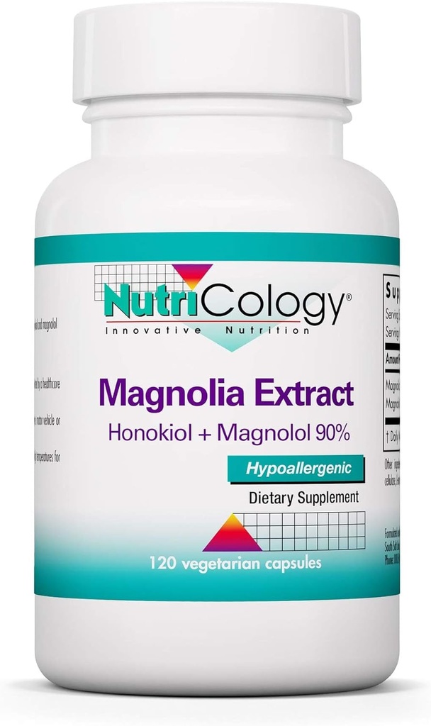 Nutricology Magnolia のエキスの補足 - ストレス及び睡眠サポート、Magnolia の樹皮、Magnolol、Cortisol のマネージャー、ベジタリアンのカプセル - 120 の計算