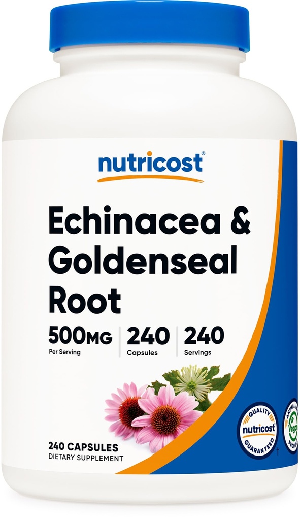 Nutricost Echinacea&Goldenseal Root、500mg、240カプセル - ベジタリアンキャップ、非GMO、グルテンフリー
