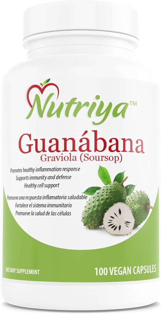 Guanábana (Graviola-Soursop) - Super Antioxidant-Supports Healthy Cell - Immune System Booster - 100 Vegetarian Capsules
