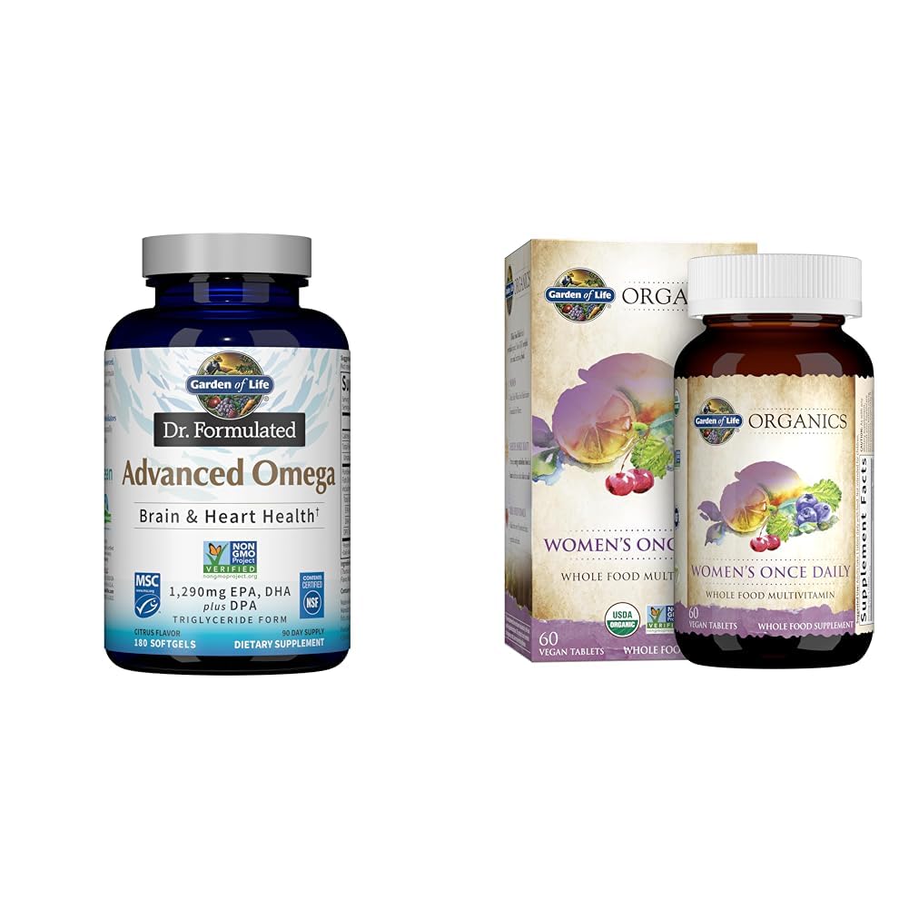 生命の庭 Omega-3 の魚油 1,290mg EPA+DHA+DPA 180 の柔らかさ及び一度女性 60 のタブレットのための毎日の有機性の全食糧 Multivitamin を乾燥して下さい