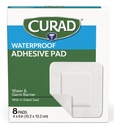 CURADの白い防水付着力のパッド、4" x 4」の高度の傷の心配、1箱、8の計算