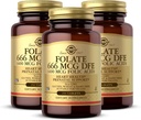 Solgar Folate 666 mcg DFE (Folic Acid 400 mcg) - 250 Tablets, Pack of 3 - Prenatal Support - Non-GMO, Vegan, Gluten Free, Dairy Free, Kosher - 750 Total Servings