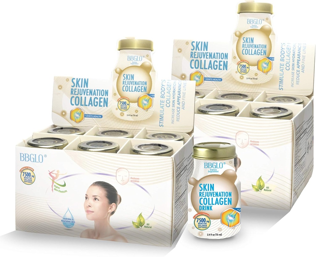 BBGLO® 肌の若返りコラーゲンドリンク - アンチエイジングコンプレックス、2.4 fl。 Oz (12 ボトル、ジョイント)