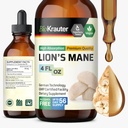 BIO KRAUTER Lions Mane Liquid Extract - 脳サポートのためのキノコサプリメント - ビーガンライオンズマネサプリメント - アルコール&砂糖無料ドロップ - 4 Fl.Oz.