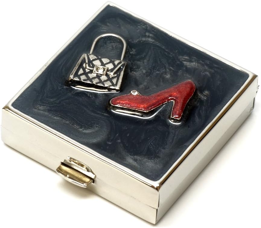 9311正方形の小さい丸薬箱のオルガナイザーの黒の赤い金の女性の旅行丸薬の箱の財布のポケット容器の毎日携帯用薬のビタミン箱の薬物の補足の小型貯蔵