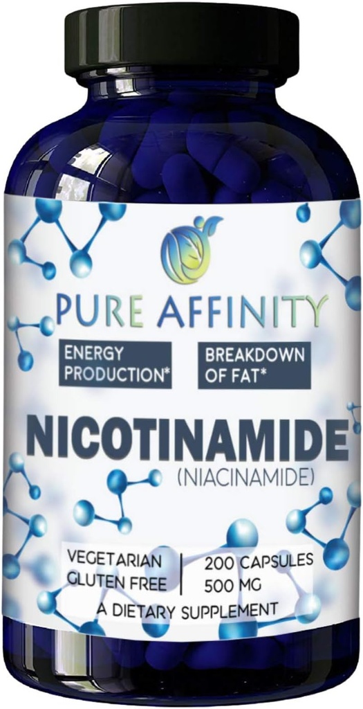 200 Count! B3 Nicotinamide 500 mg Effective Flush-Free Niacin. Energy Booster, Cell Regenerator, Supports Cognitive Decline, Anti-Aging and Helps Breaks Down Carbs & Fats (200 Ct)