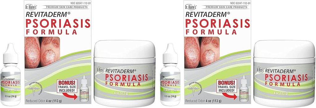 Dr. BlaineのReVITADERM乾癬式 - コールタール、ティーツリーオイルとイッチ、フラク、ドライ、クラックスキン救済のためのラベンダー油 - 4 fl。 - 旅行サイズのボトル(2パック)が含まれています
