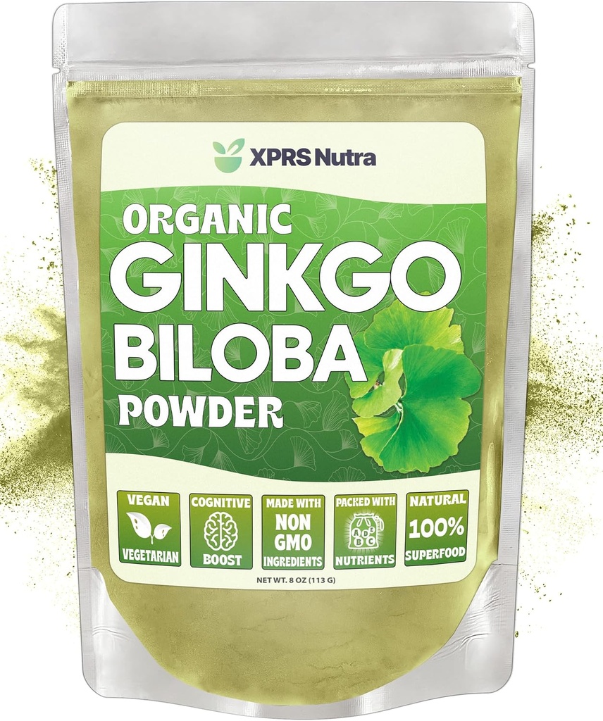 XPRS Nutraの有機性イチョウのBilobaの粉- コグニションのためのGingkoのBilobaの補足-ビーガン友好的なイチョウのBilobaの有機性-イニティBoosting GinkgoのBilobaの粉(8のoz)