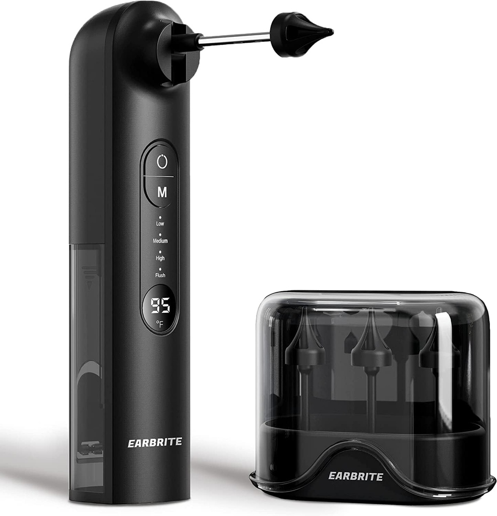 Ear Wax Removal - Electric Ear Irrigation Flushing. System, Water Powered Ear Cleaner with 4 Pressure Modes