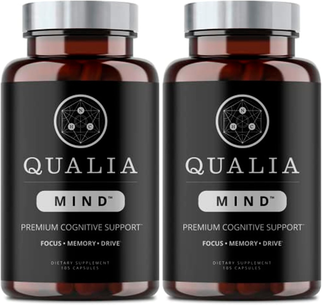 Qualia 心 Nootropics 105 ct 2-Pack | 記憶、焦点、精神的エネルギー、および Ginkgo biloba、アルファ GPC、Bacopa モニーリ、DHA の集中のためのトップ ブレインの補足、(6 週の供給)