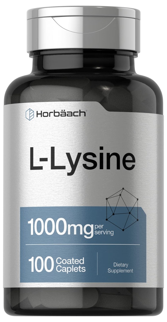 ホバハチL-リジン1000mg | 100枚のコーティングカプレット | 無料のフォームサプリメント | 必須アミノ酸 | ベジタリアン・非GMO・グルテンフリーのフォーミュラ