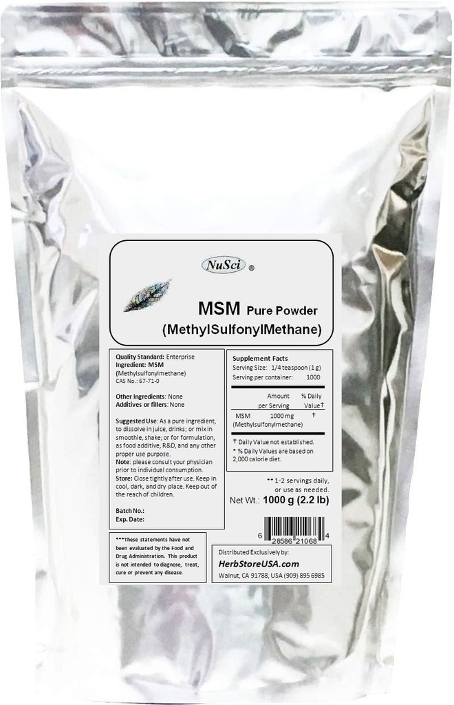 MSM (Methylsulfonylmethane) 純粋な粉(1000のグラム(2.2のlb)