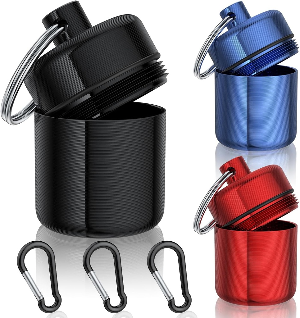 小さい丸薬の箱、3つのパック)強いCarabinersのKeychainの丸薬の宝石類のためのキーホルダーが付いているKeychainの丸薬のホールダー