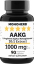 MONOHERB AAKG - L-アルギニンアルファケトグルタレート - 1000mg - 90ベジタリアンカプセル