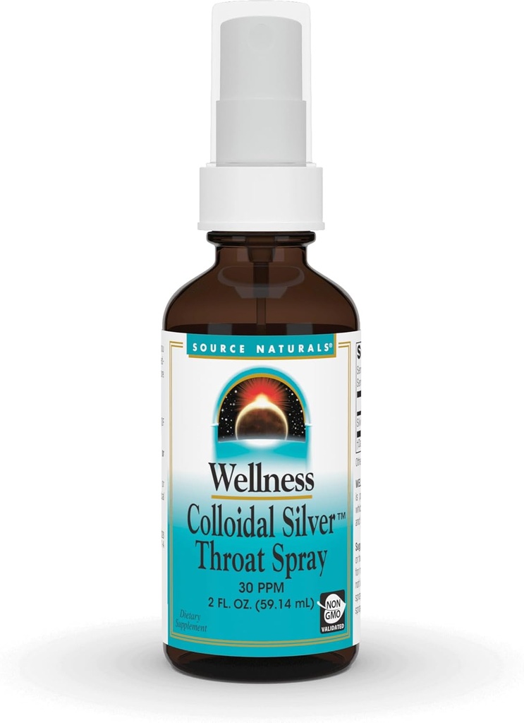 Source Naturals Wellness Colloidal Silver Throat Spray - 30 PPM - 2 Fluid oz