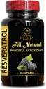 RESVERATROL Extract - Pure resveratrol antioxidant Supplement, resveratrol Supplement for Menopause, Trans resveratrol Powder Organic - 1 Bottle 60 Capsules
