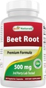 Best Naturals Beet Root Powder 500 Mg Capsules, 180 Count