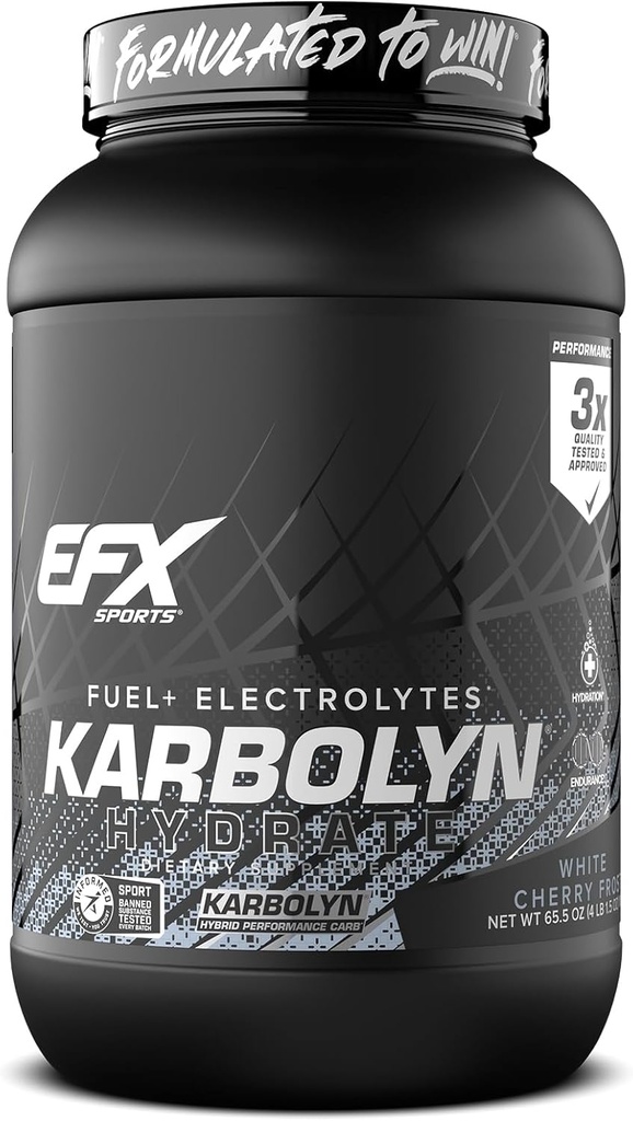 EFXスポーツカルボリンハイドレート | 炭水化物パウダー + 電解液 | 砂糖フリースポーツドリンクミックス | 燃料・水力 | 刺激フリー | 66 サービング(ホワイトチェリーフロスト)
