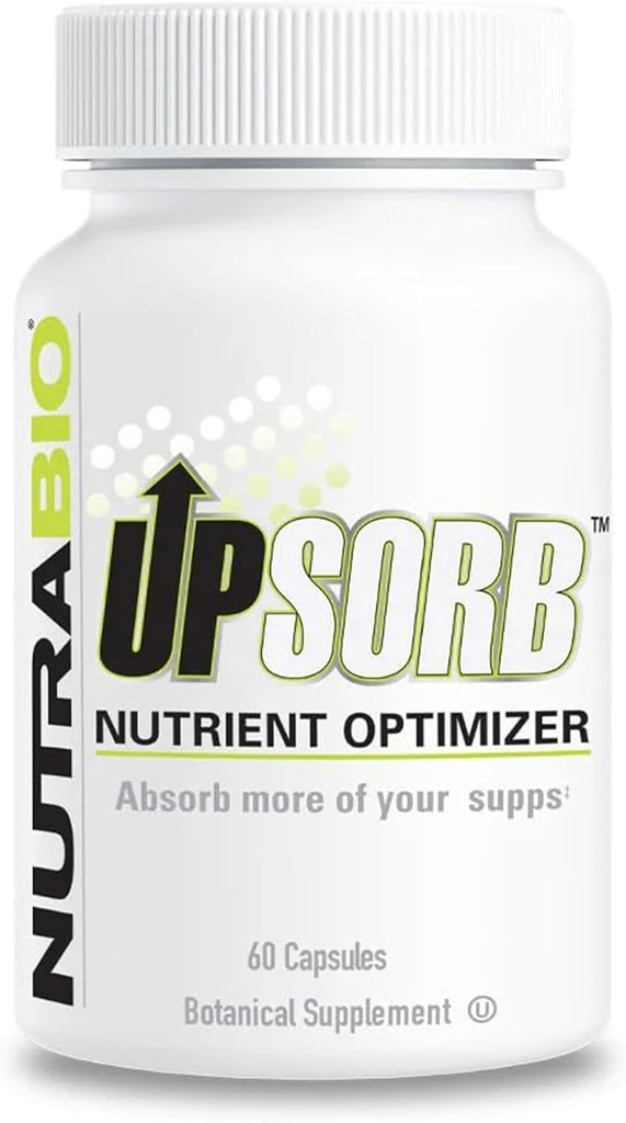 NutraBio UpSorb - BioPerine サプリメント - ブラックペッパーエキスで栄養素の生物学的利用能増強剤 - 60 野菜カプセル