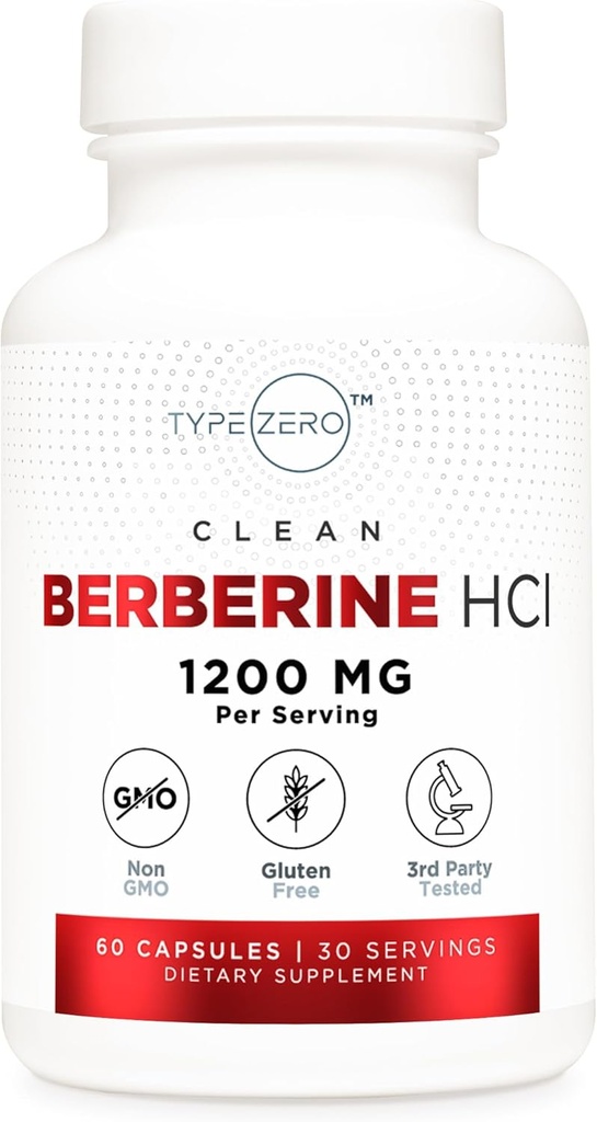 タイプ ゼロ Berberine HCL 1200mg 60のカプセル-きれいで、非GMOのグルテンフリーの補足