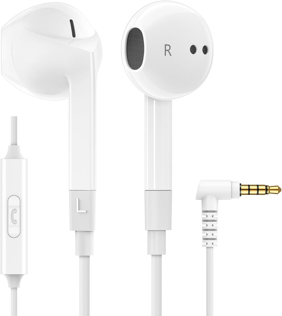 LUDOSのFEROXはiPhone、Samsung、コンピュータ、ラップトップ、子供、学生のための3.5mmジャックの耳の芽のためにコードされるマイクロフォン、騒音の分離が付いているイヤフォン、5年の保証、イヤホーンをワイヤーで縛られたイヤフォンをワイヤーで縛りました