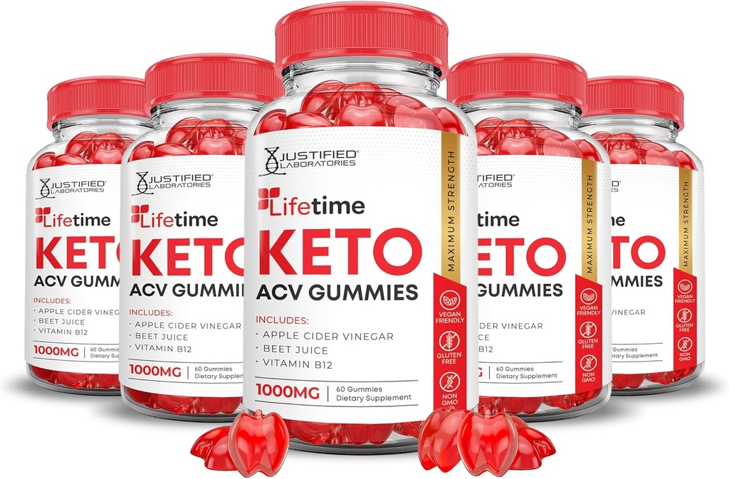(5パック) 寿命 Keto ACV Gummies 高度な式 1000MG 寿命 Keto Gummies Apple Cider Vinegar フォーミュレート と Pomegranateビート ジュース パウダー B12 ビーガン非 GMO 300 ガミー