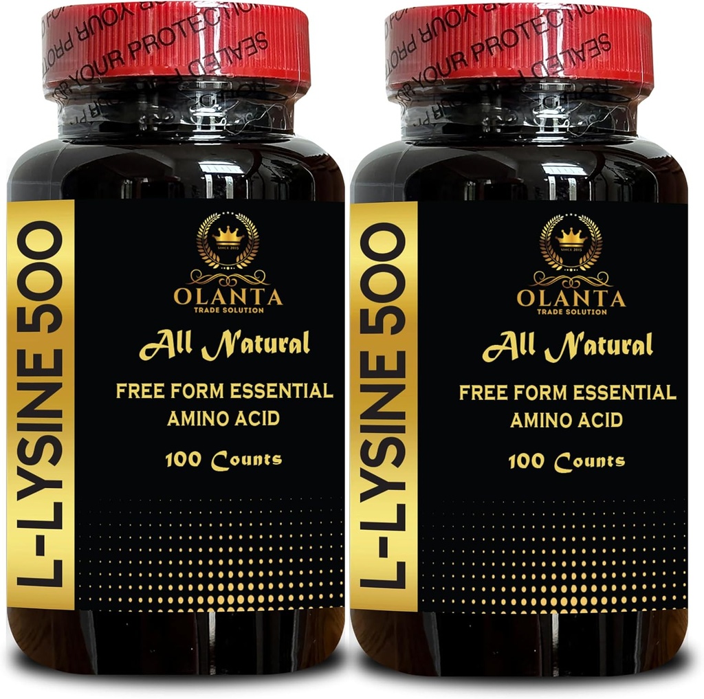 L-LYSINEの特長 500 - ストレスサポートと神経系の健康を促進する天然サプリメント、L-Lysine HCl、毎日のリジン摂取量、エネルギー生産、アミノ酸ビタミンサプリメント - 2ボトル200個