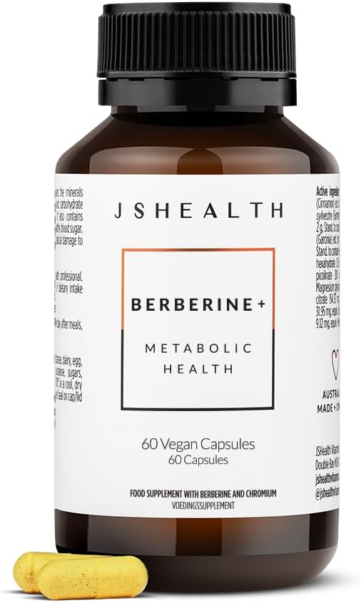 JSHealthビタミンBerberine +フォーミュラ - メタボリック健康のためのBerberineサプリメント - ビーガン、グルテンフリー&非GMO。 (60錠)