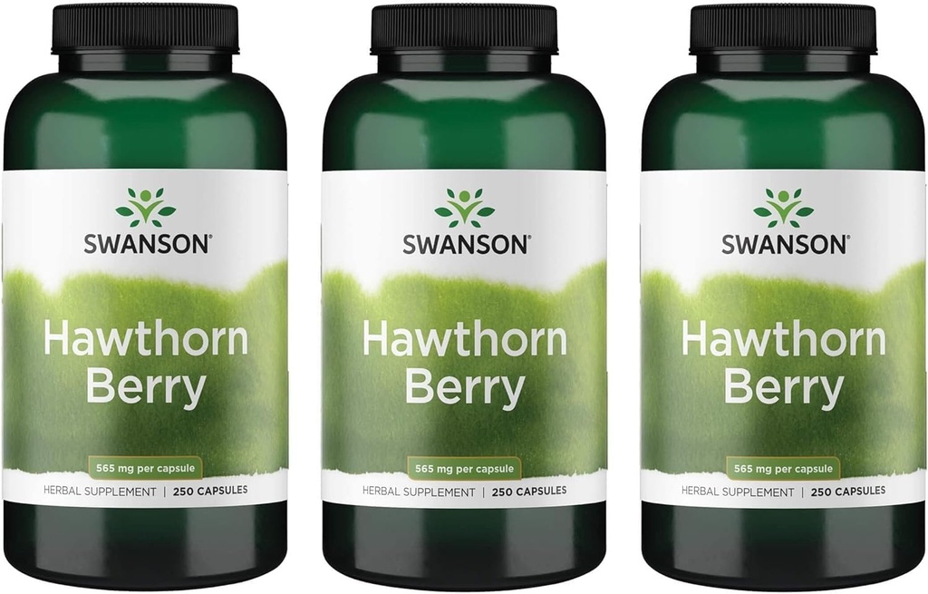 Swanson Hawthorn ベリー サプリメント - 抗酸化フラボノイド (250 カプセル, 565 mg 各) 3 パック