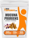 BulkSupplements.com Mucuna Pruriens Extract Powder - Mucuna Pruriens Supplements, ハーブサプリメント - ビーガン&グルテンフリー, サービングあたり500mg, 250g (8.8 oz) (パック 1)