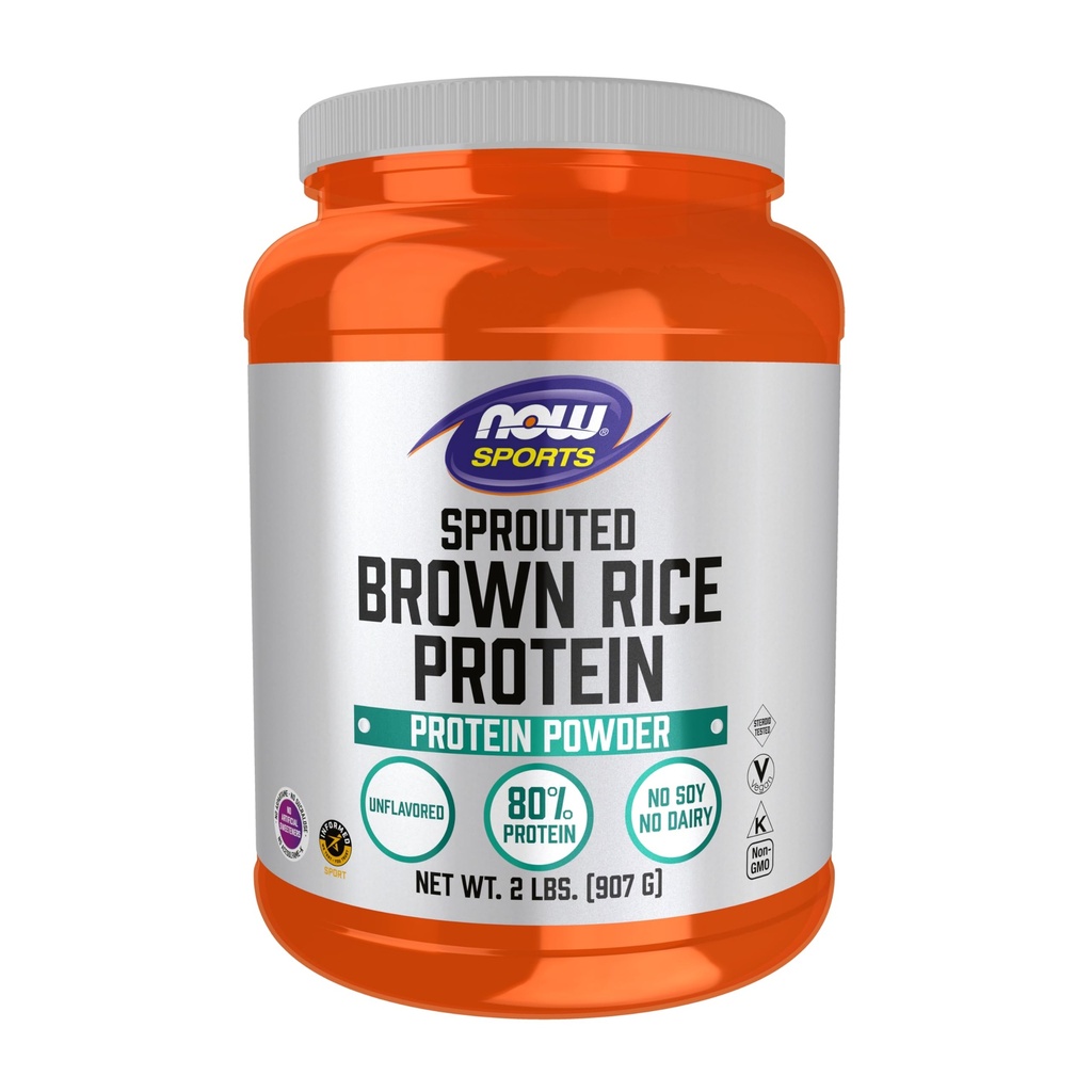 NOW Foods Sports Nutrition、Sprouted Brown Rice Protein、80% Protein、Unflavored Powder、2ポンド